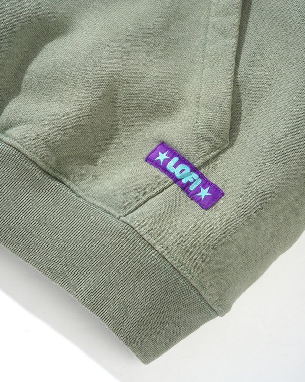 Lo-Fi Shop Pullover Hood, Washed Dull Army