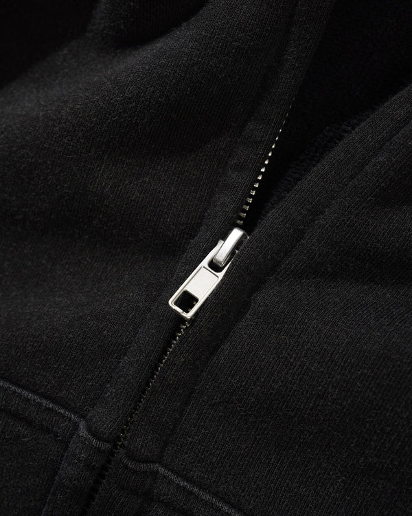 Lo-Fi Shop Zip-Thru Hood, Washed Black