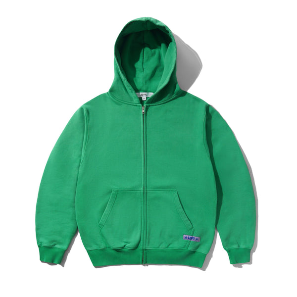 Lo-Fi Shop Zip-Thru Hood, Washed Green