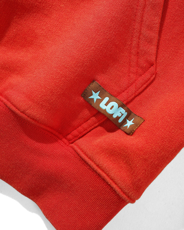 Lo-Fi Shop Zip-Thru Hood, Washed Red