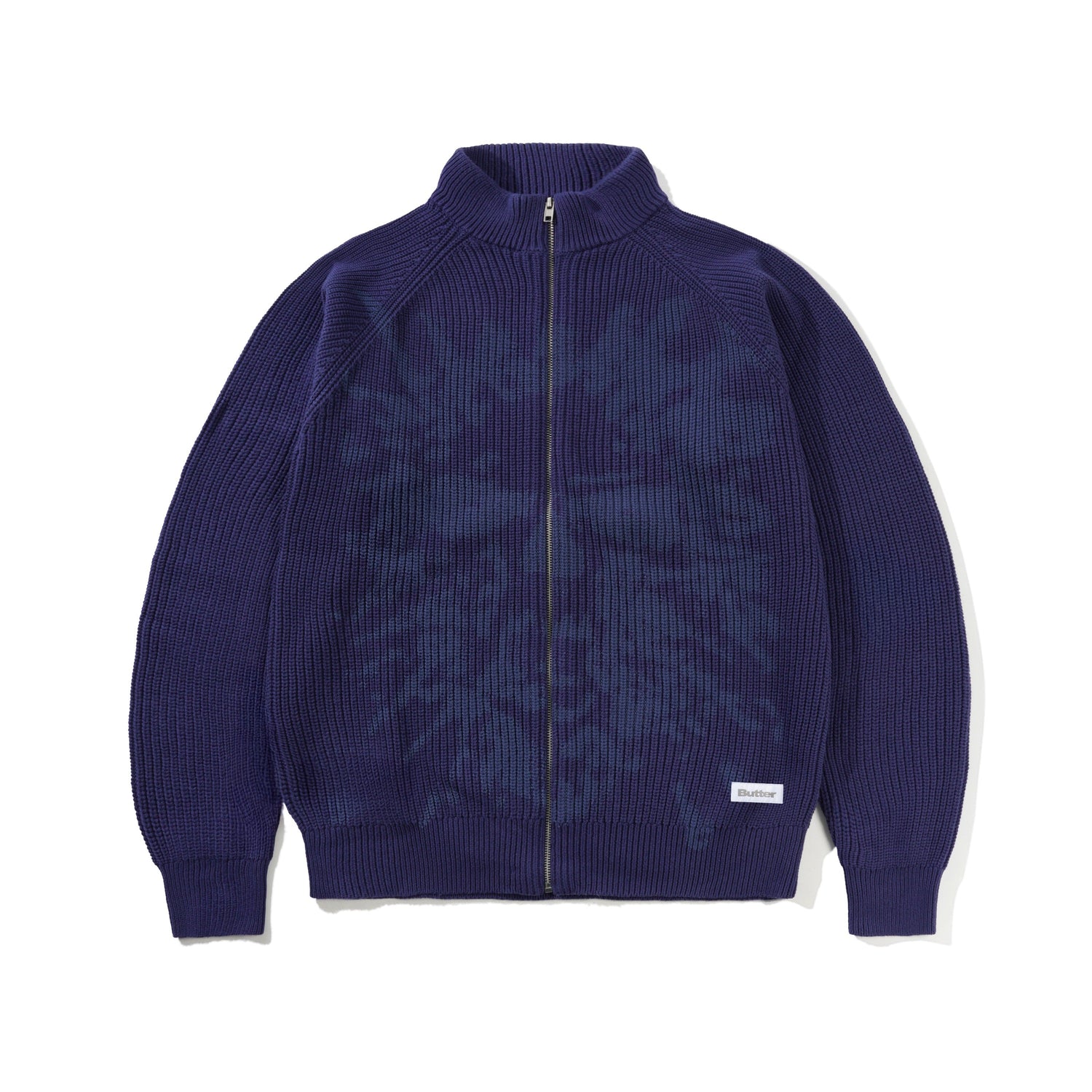 Shout Zip-Thru Knit Sweater, Dark Blue