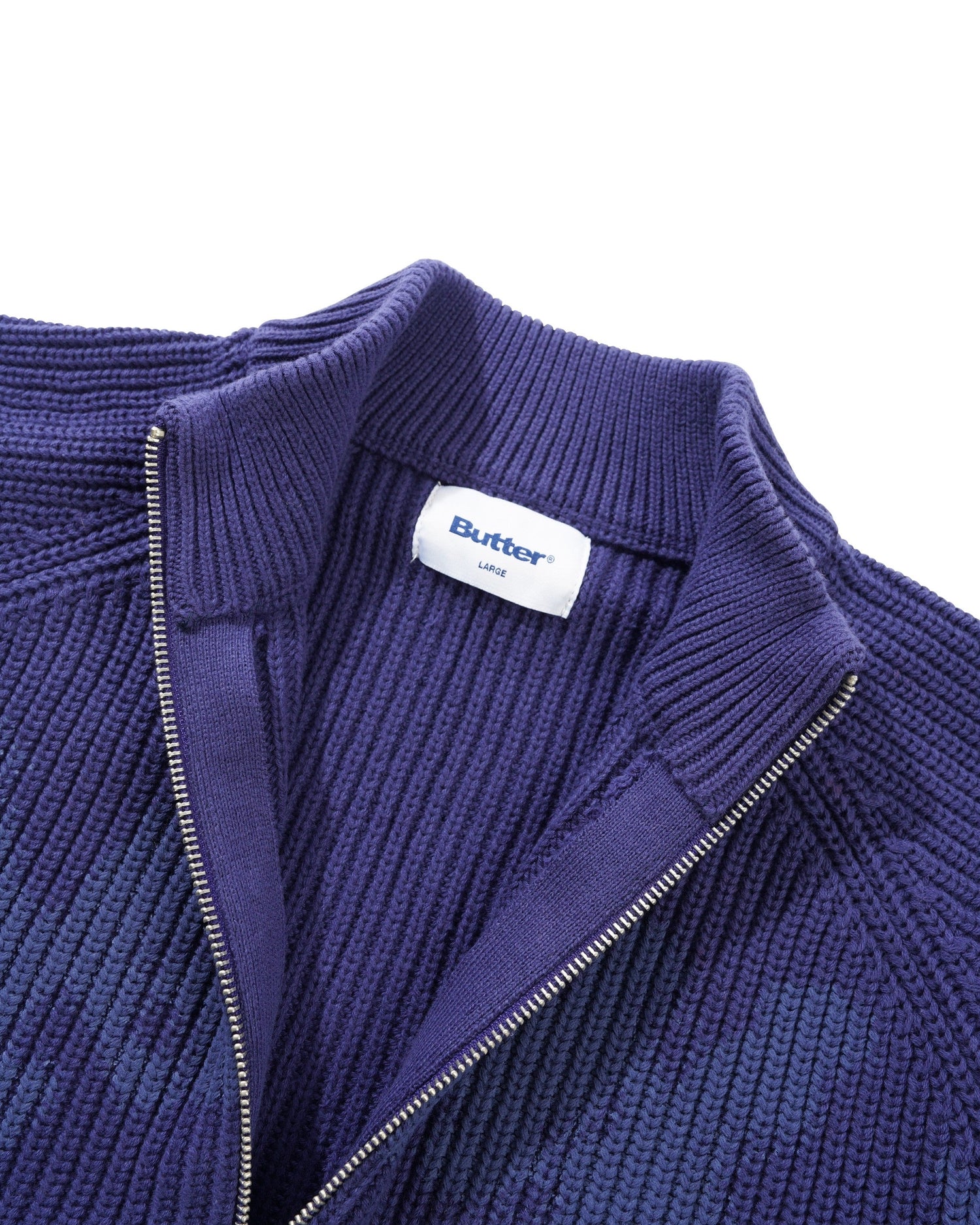 Shout Zip-Thru Knit Sweater, Dark Blue