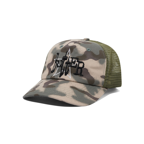 Butter Goods Sigil Trucker Cap, Spray Camo