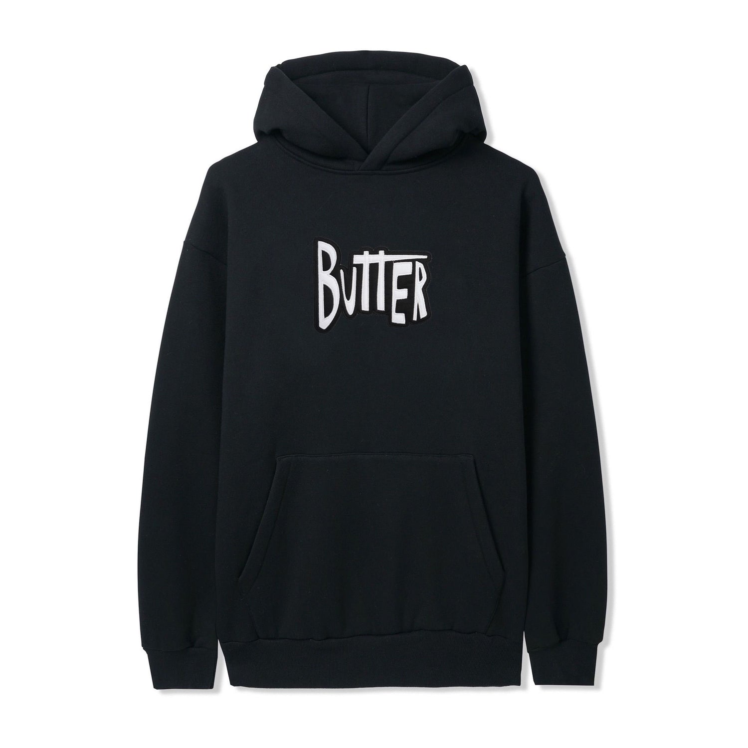 Sketch Applique Pullover Hood, Black