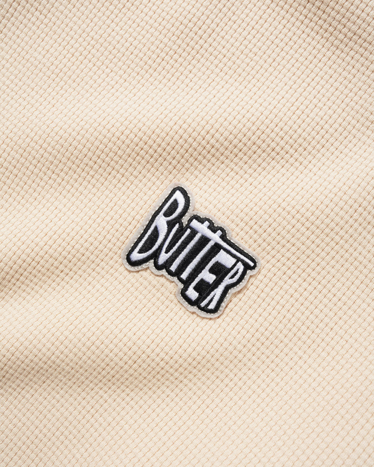Sketch Waffle Crewneck, Cream / Red