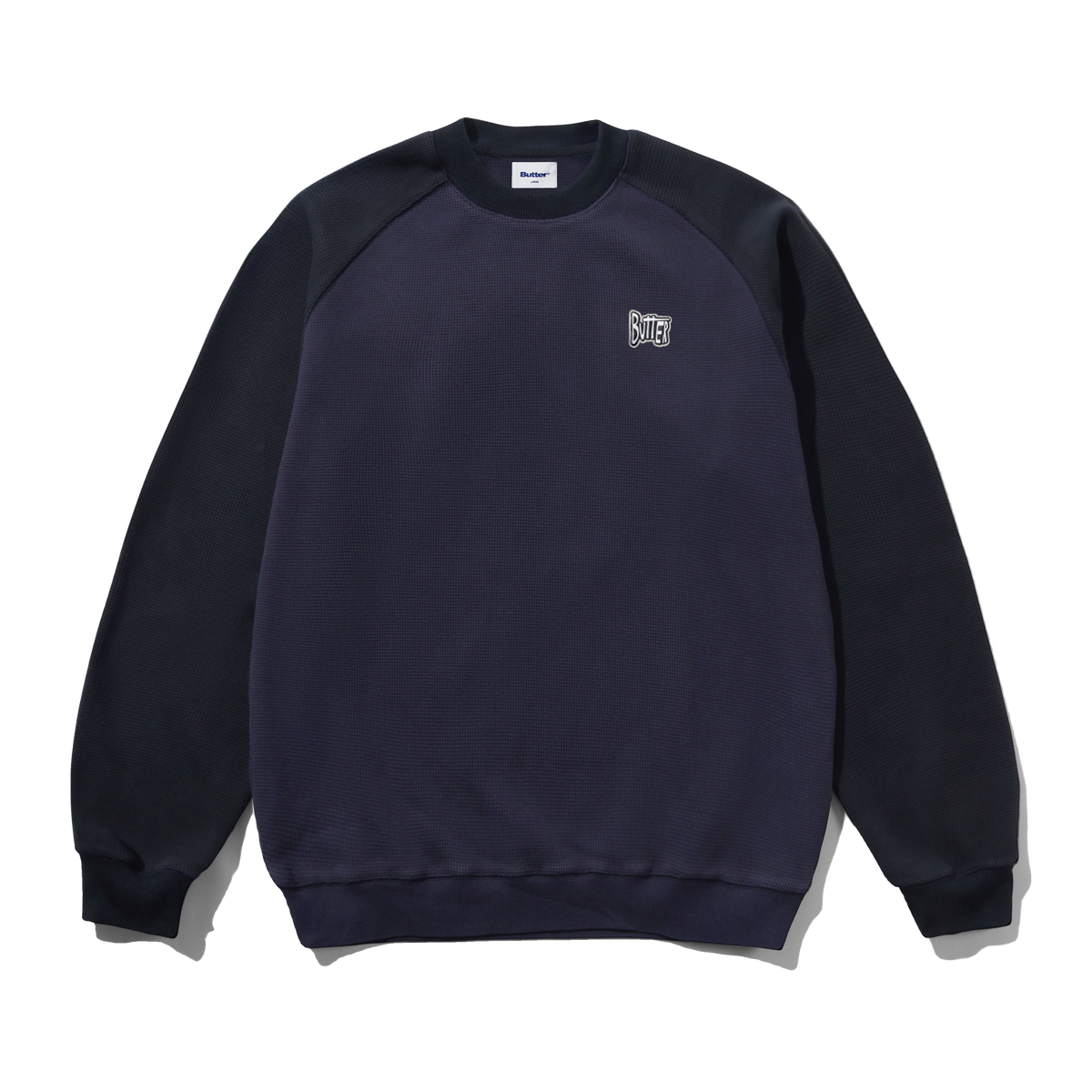 Sketch Waffle Crewneck, Slate / Navy