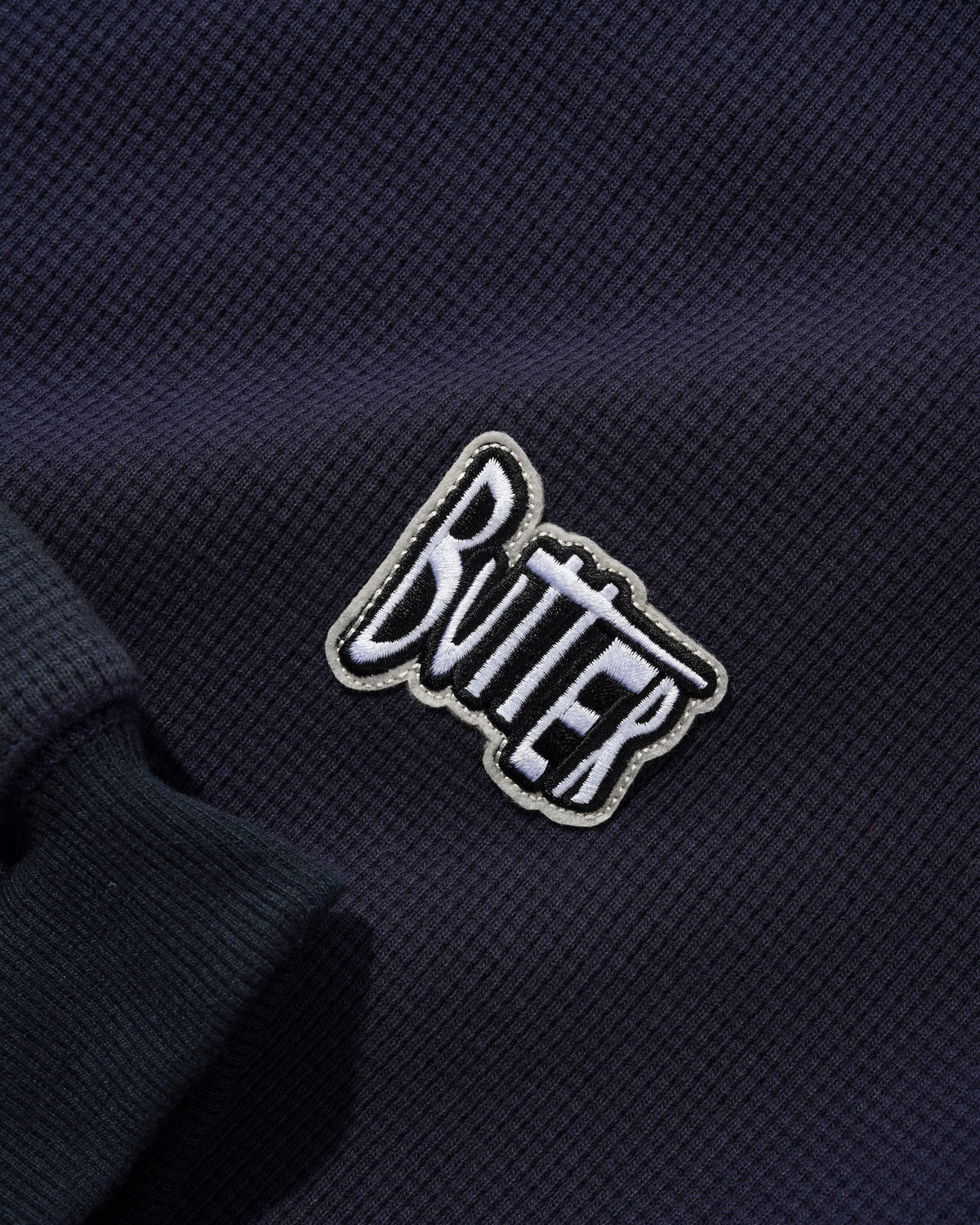 Sketch Waffle Crewneck, Slate / Navy