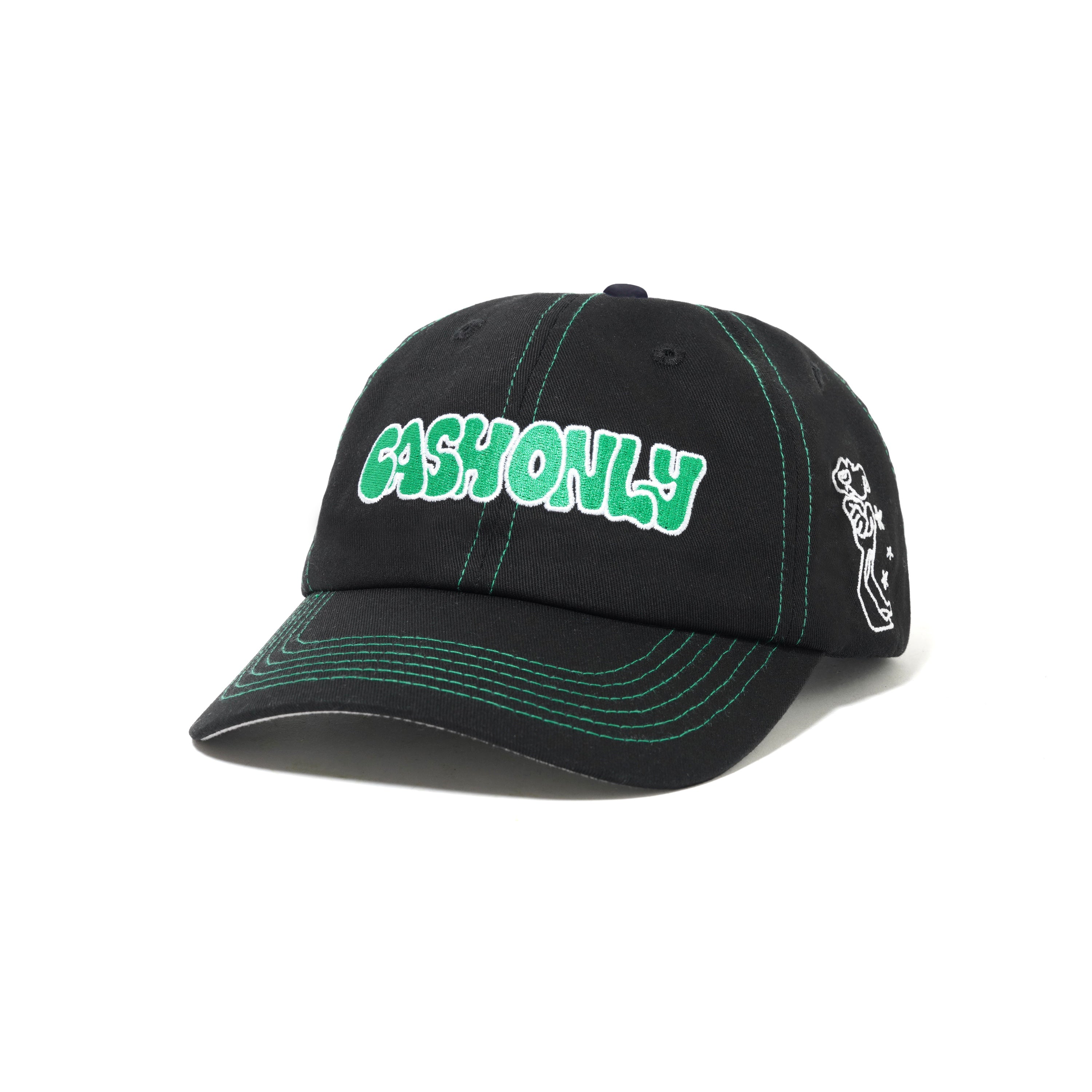 【CASH ONLY】 Campus 6 Panel Cap - Black Cash Only Campus 6 Panel Cap Washed Black | One Size