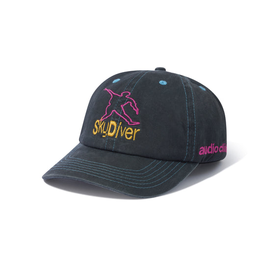 Skydiver 6 Panel Cap, Washed Black