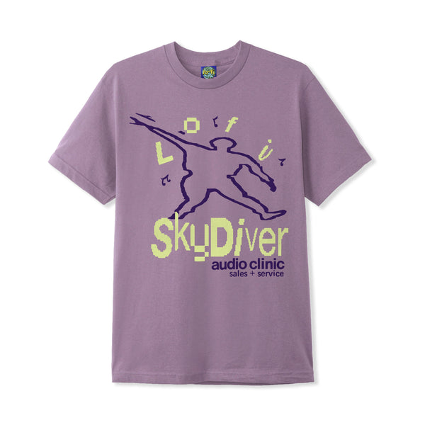 Lo-Fi Skydiver Tee, Washed Berry