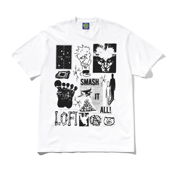 Lo-Fi Smash It All Tee, White