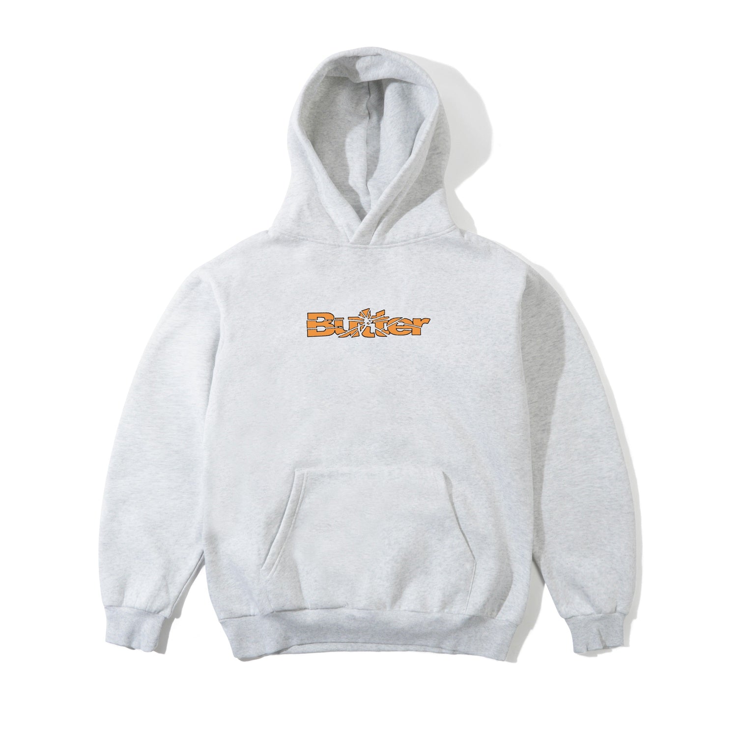 Smashed Logo Pullover Hood, Ash