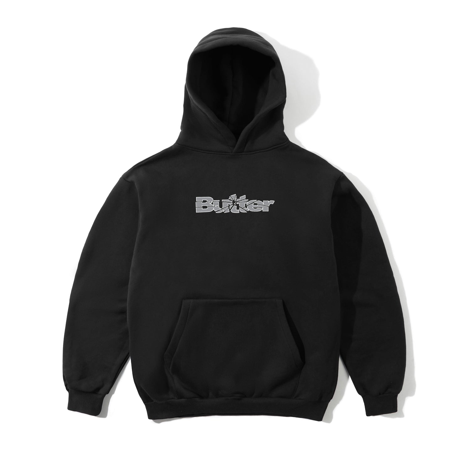 Smashed Logo Pullover Hood, Black