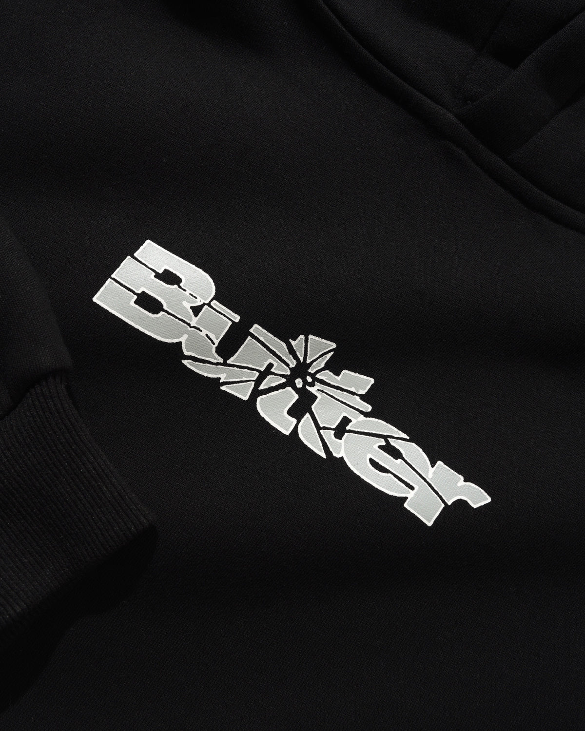 Smashed Logo Pullover Hood, Black