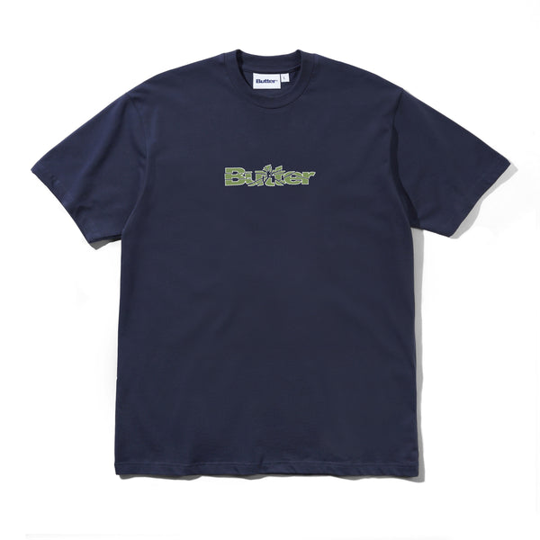 Butter Goods Smashed Logo Tee, Navy