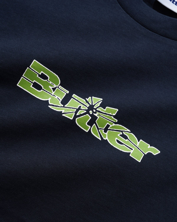 Butter Goods Smashed Logo Tee, Navy