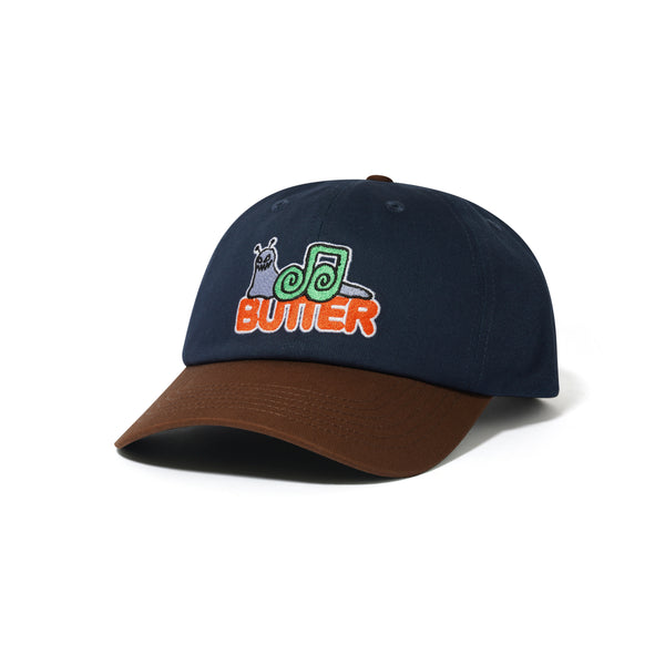 Butter Goods Snail 6 Panel Cap, Navy / Walnut