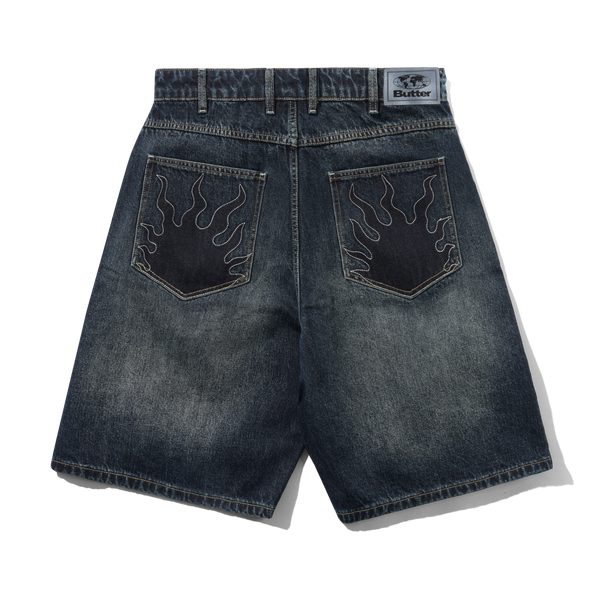 Butter Goods Solar Fade Denim Shorts, Blue Tint Ripple
