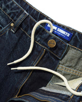 Solar Fade Denim Shorts, Blue Tint Ripple