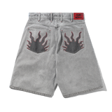 Solar Fade Denim Shorts, Grey Wash