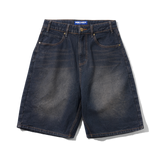 Solar Fade Denim Shorts, Tinted Dark Indigo