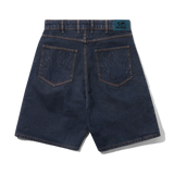 Solar Fade Denim Shorts, Tinted Dark Indigo