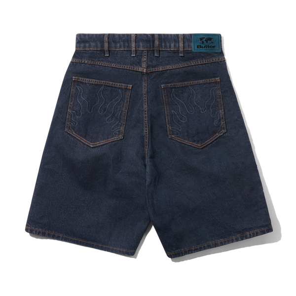Butter Goods Solar Fade Denim Shorts, Tinted Dark Indigo