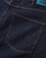 Solar Fade Denim Shorts, Tinted Dark Indigo