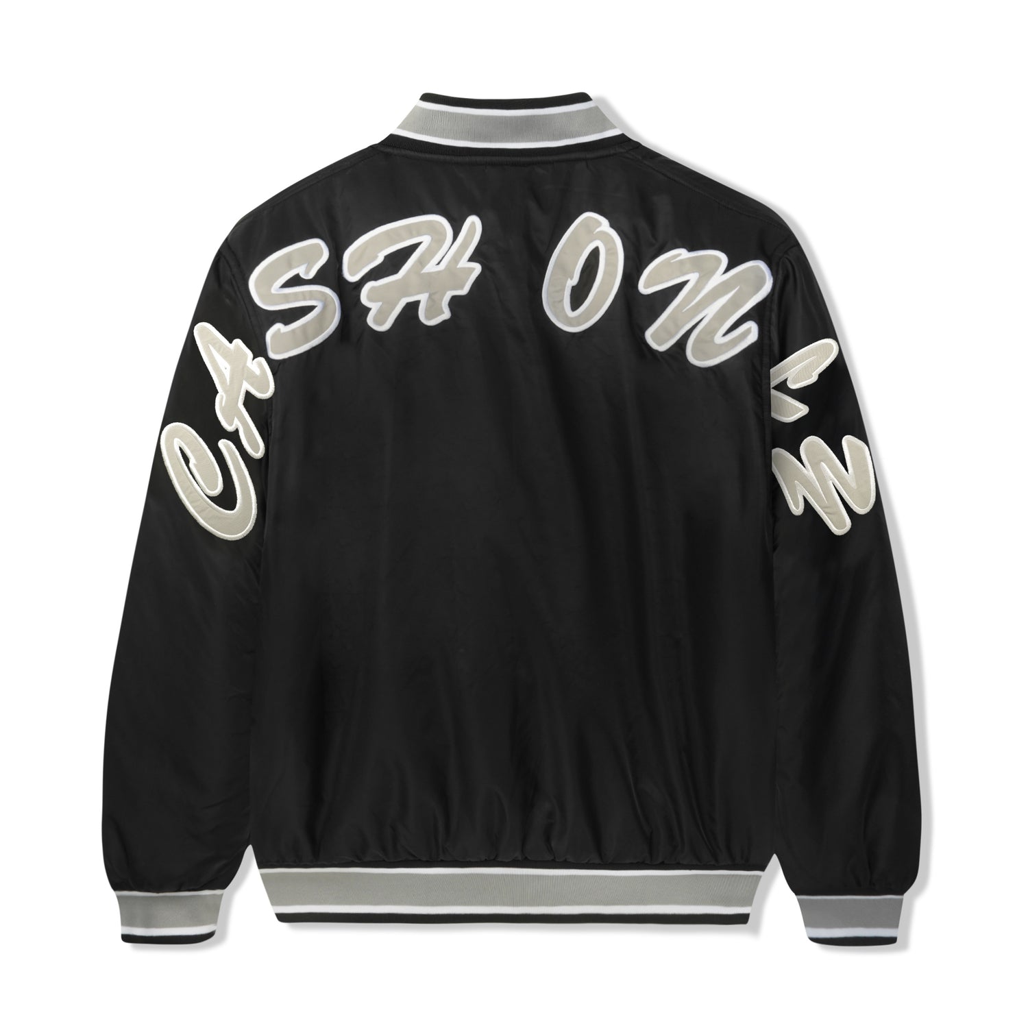 Spell Out Bomber Jacket, Black