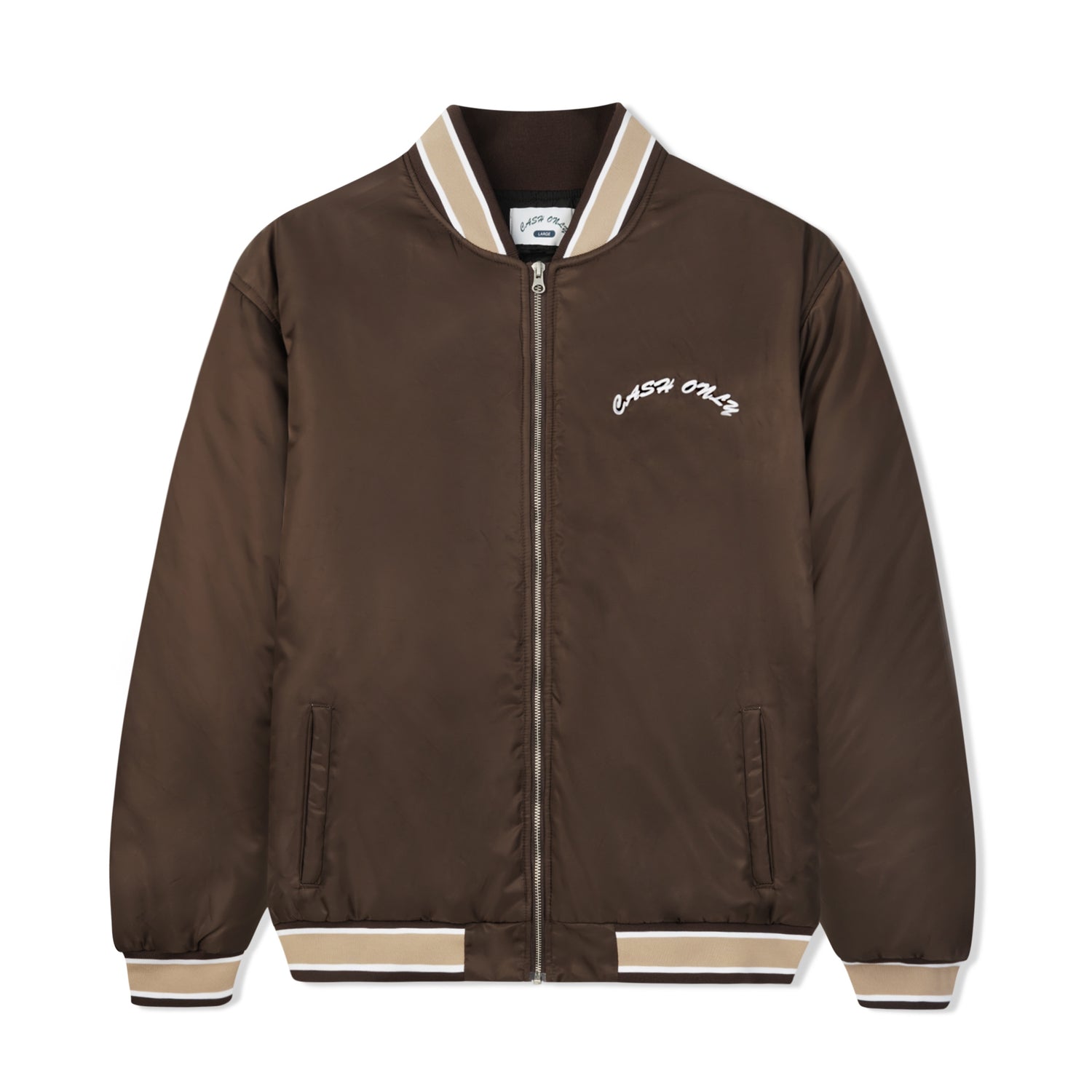 Spell Out Bomber Jacket, Brown