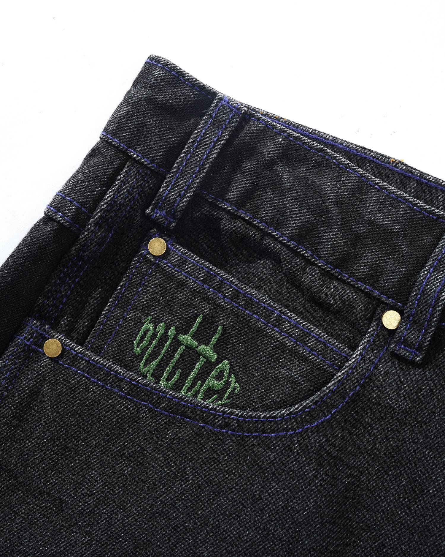 Spider Denim Jeans, Washed Black