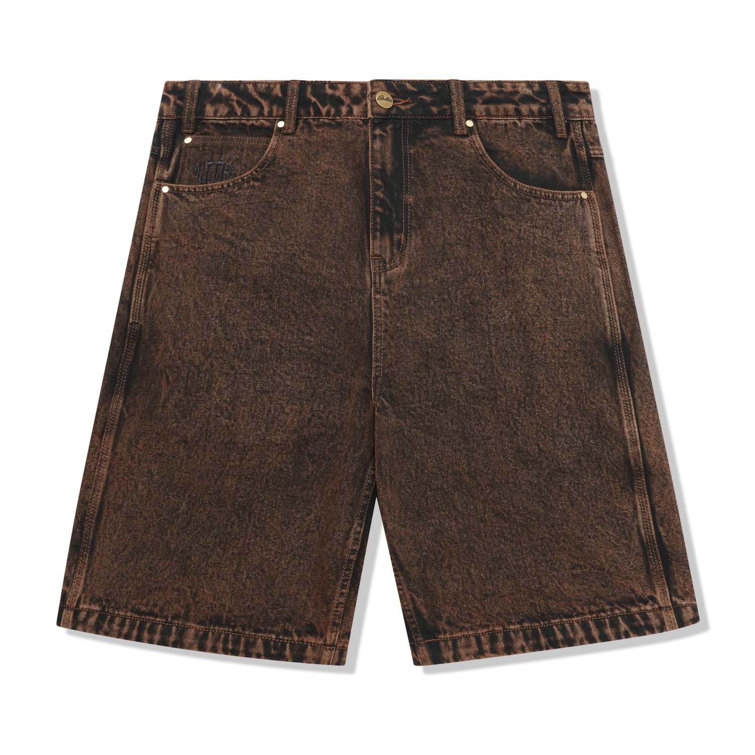 Spider Denim Shorts, Acid Brown