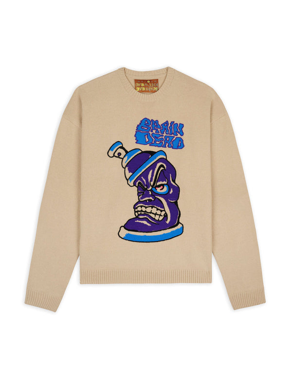Brain Dead Spray Can Sweater, Natural