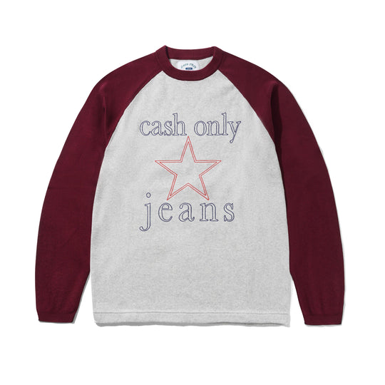 Star Knitted Sweater, Ash / Burgundy