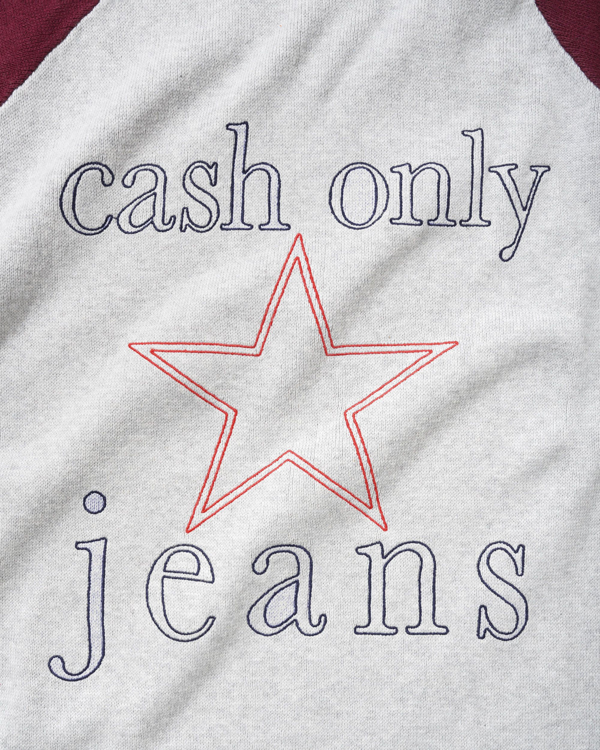 Star Knitted Sweater, Ash / Burgundy