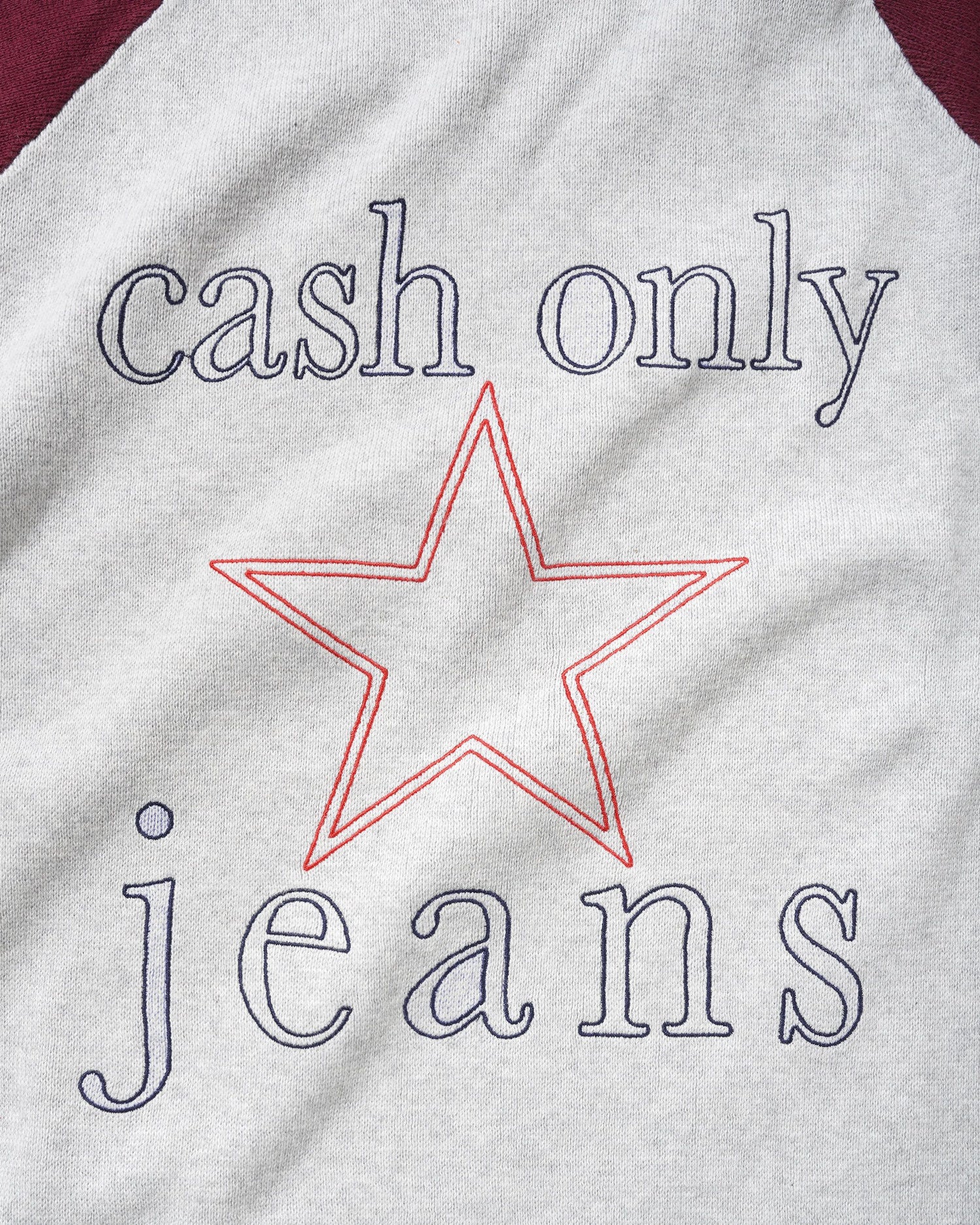 Star Knitted Sweater, Ash / Burgundy