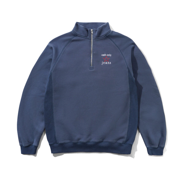 Cash Only Star Quarter Zip, Washed Navy