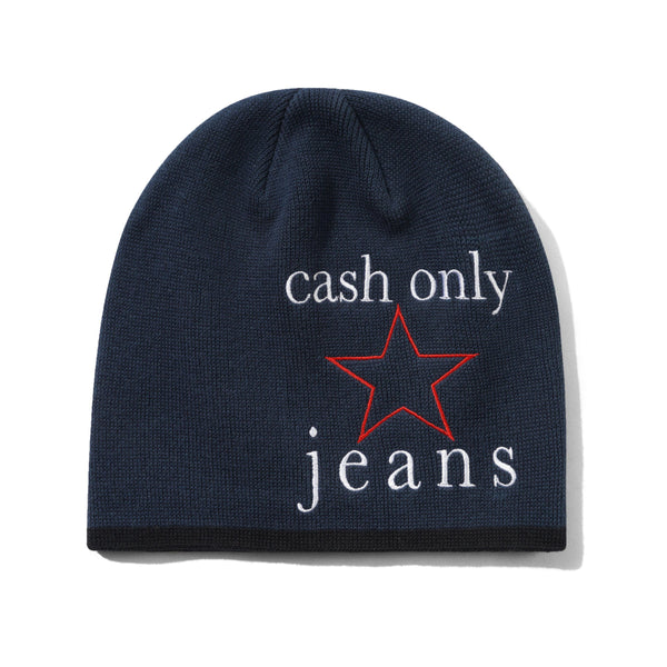 Cash Only Star Skully Beanie, Navy