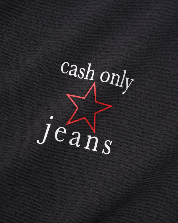 Cash Only Star Tee, Washed Black
