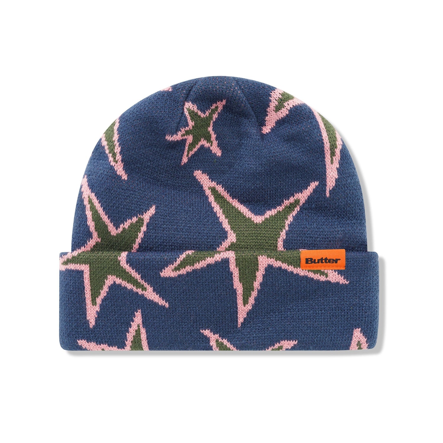 Stars Cuff Beanie, Prussian