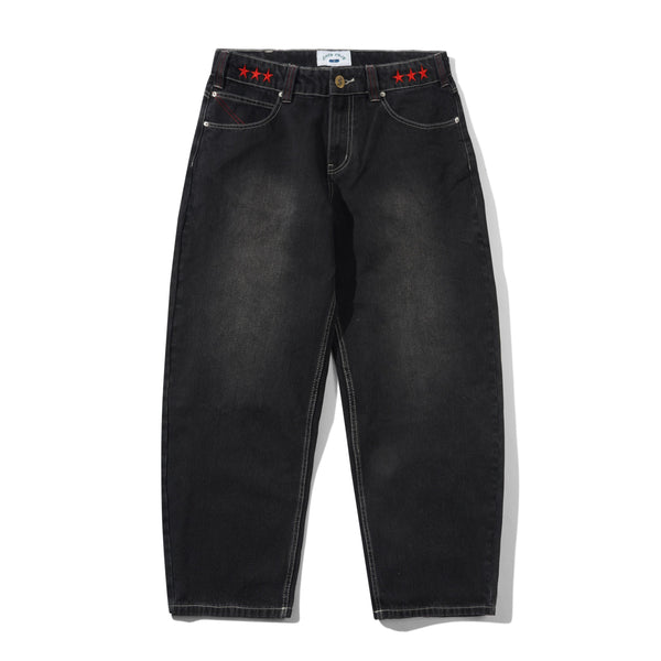 Cash Only Stars Denim Jeans, Washed Black