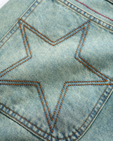 Stars Denim Shorts, Sun Fade Wash