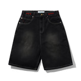 Stars Denim Shorts, Washed Black