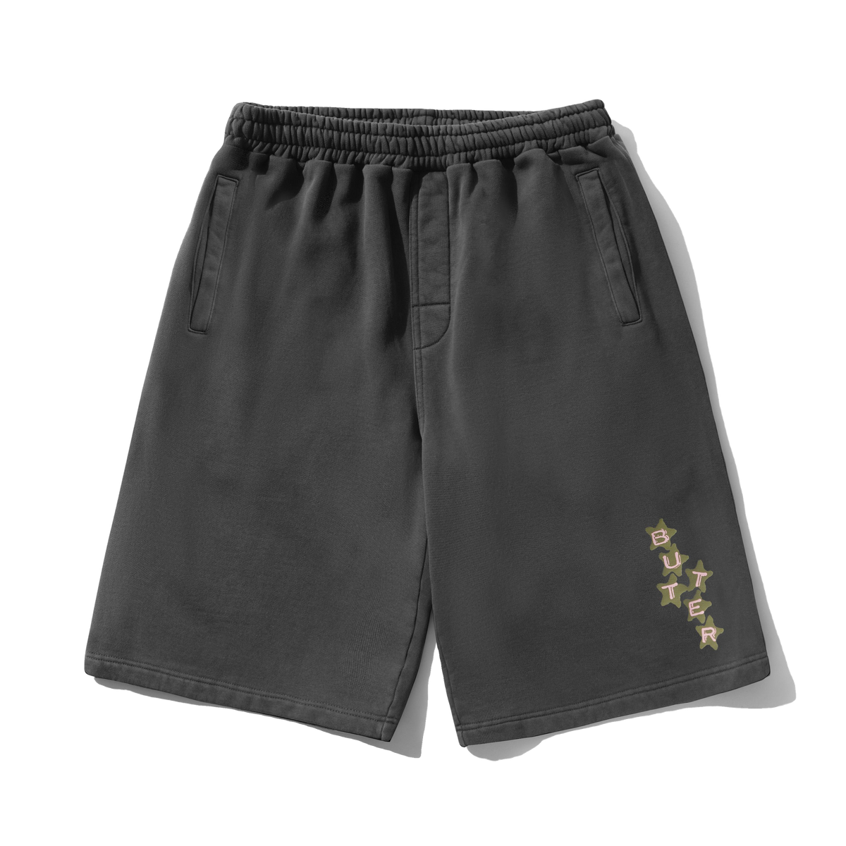 Stars Fleece Shorts, Washed Black