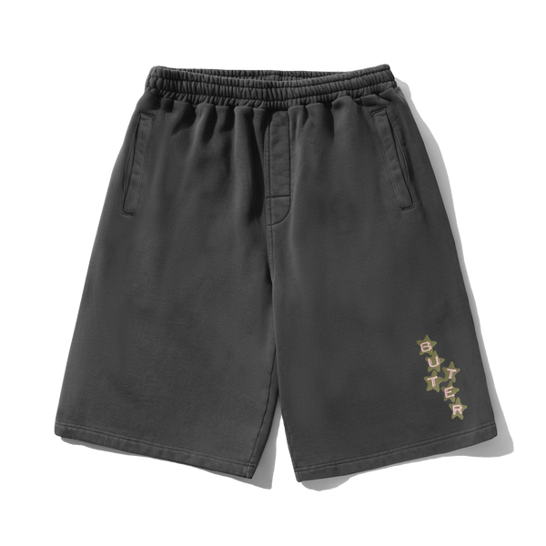 Butter Goods Stars Fleece Shorts, Washed Black