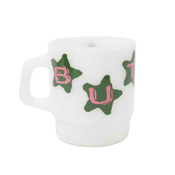 Butter Goods Stars Milk Glass, White