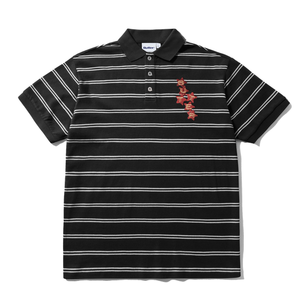 Butter Goods Stars Polo S/S Shirt, Black