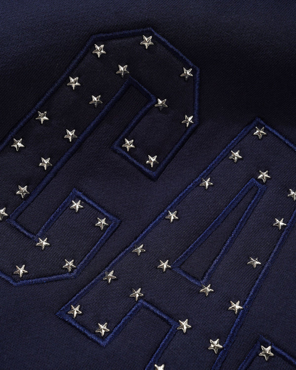 Cash Only Stars Pullover Hood, Navy