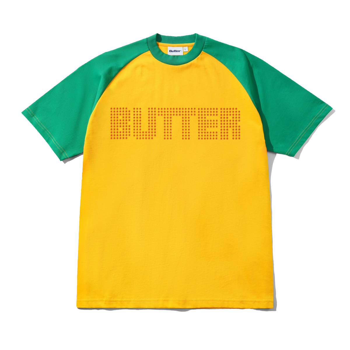 Stars Raglan Tee, Green / Gold