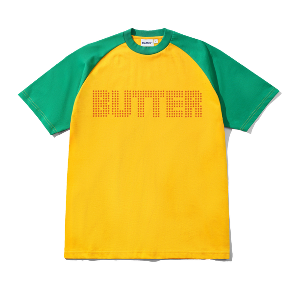 Butter Goods Stars Raglan Tee, Green / Gold